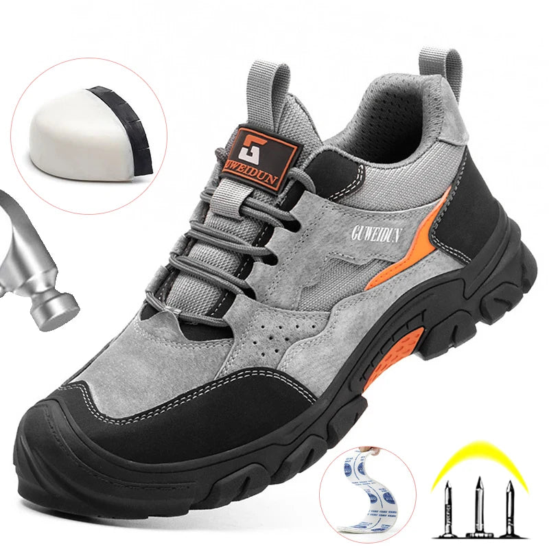 Men’s Lightweight Safety Work Shoes – Plastic Toe & Anti-Puncture